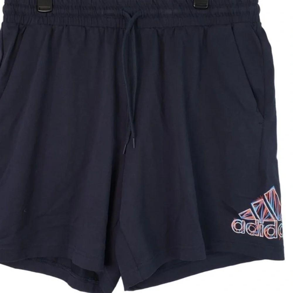 Adidas Essentials Shorts Men's Navy Blue Americana Knit Shorts Pockets